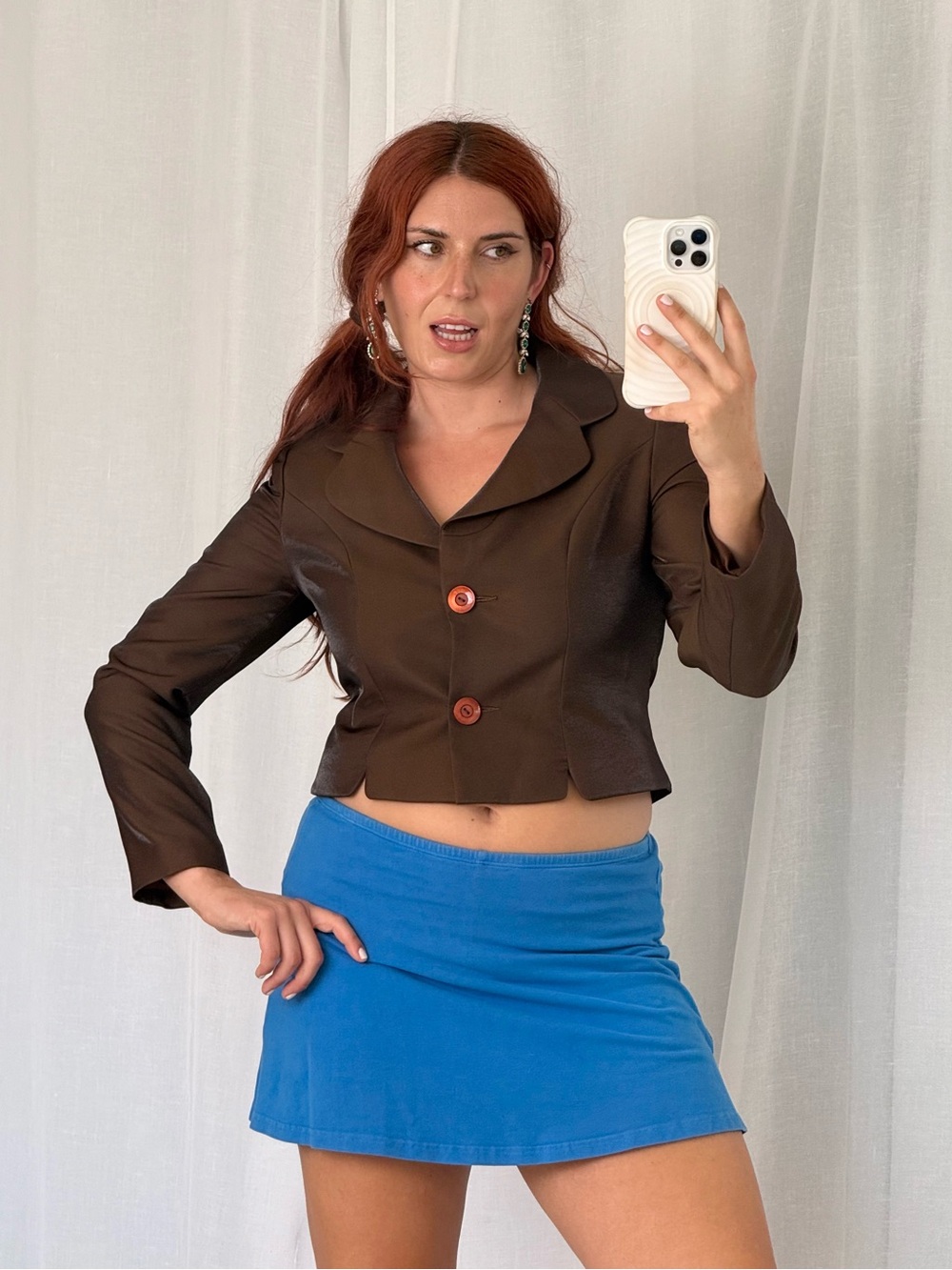 vintage chocolate cropped blazer ✦